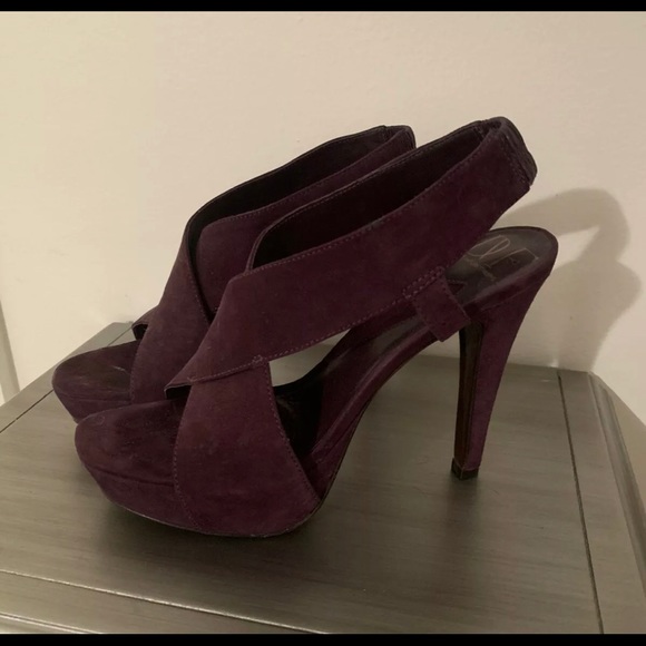 Diane Von Furstenberg purple Suede Heels - Picture 1 of 2